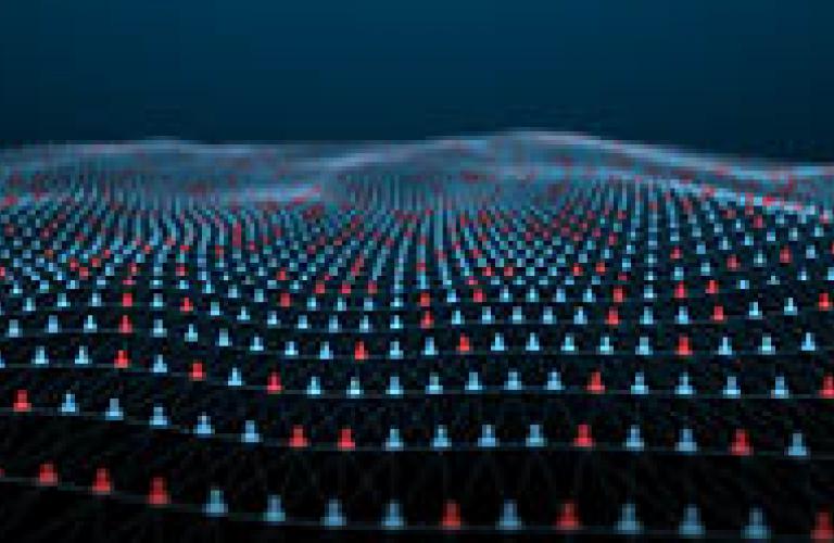 Big data in modern city. Abstract social information sorting visualization.