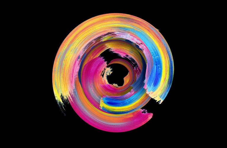 Colors blending to depict synergy