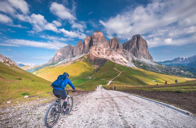 Mountain Bike down a path