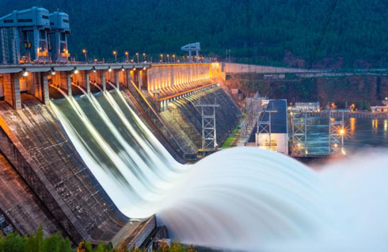 Dam with water